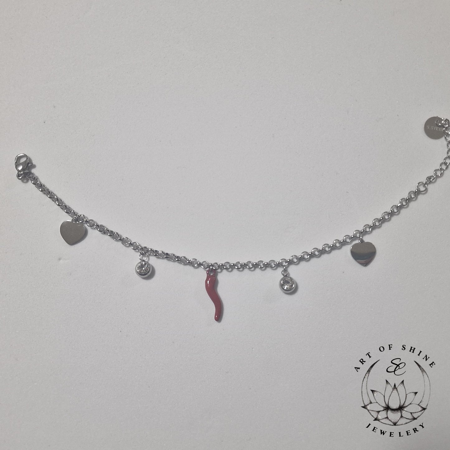 Neapolitan Horn ❤ & Round Zirconia