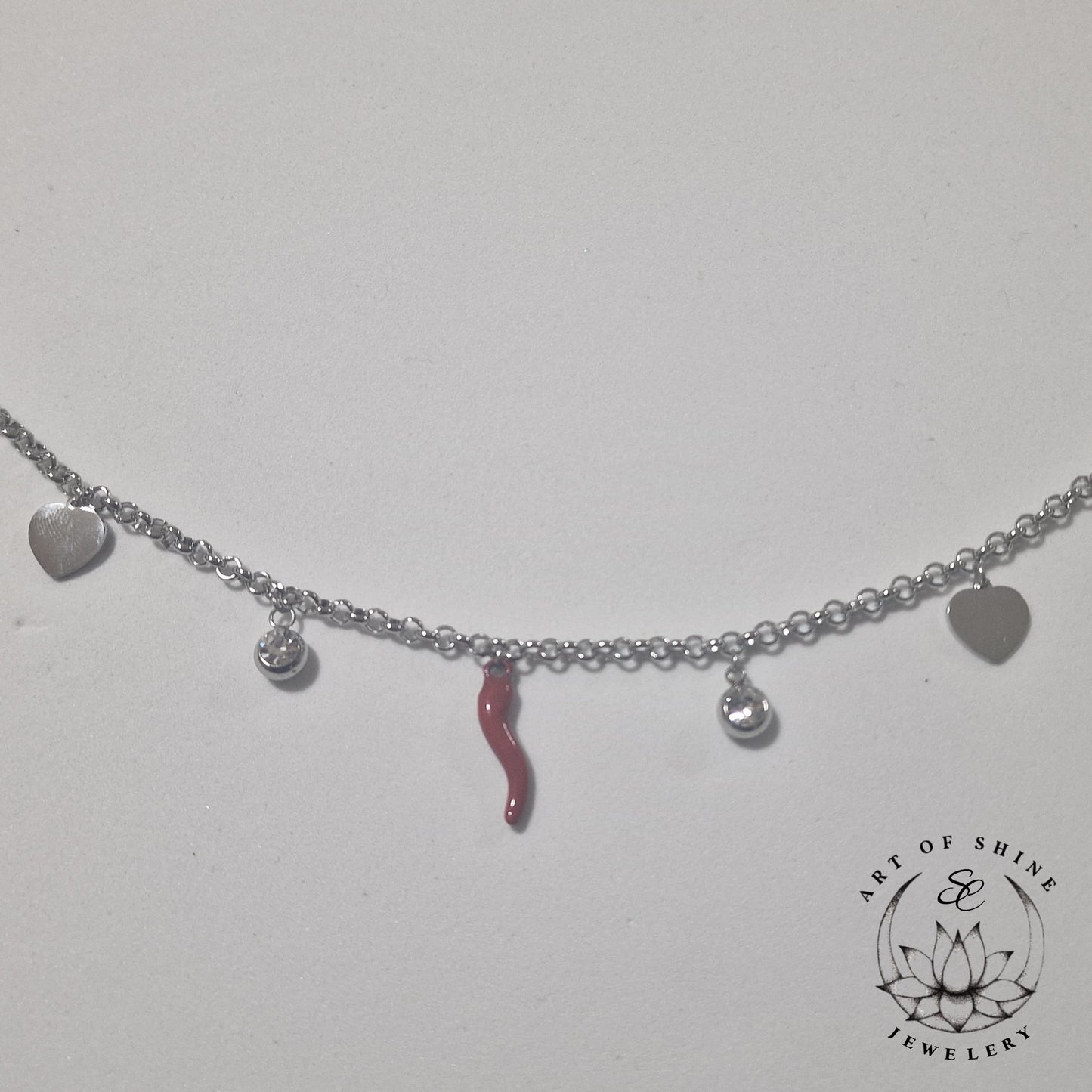 Neapolitan Horn ❤ & Round Zirconia