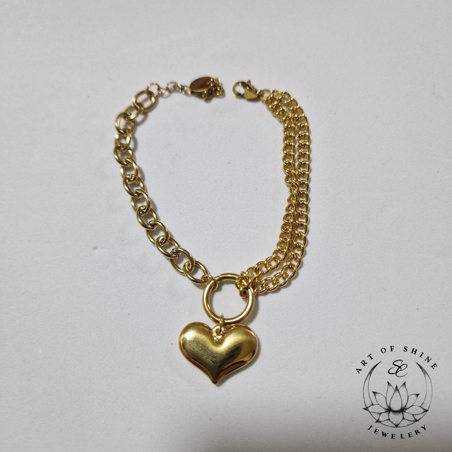 Funny Heart Double Chain Art of Shine