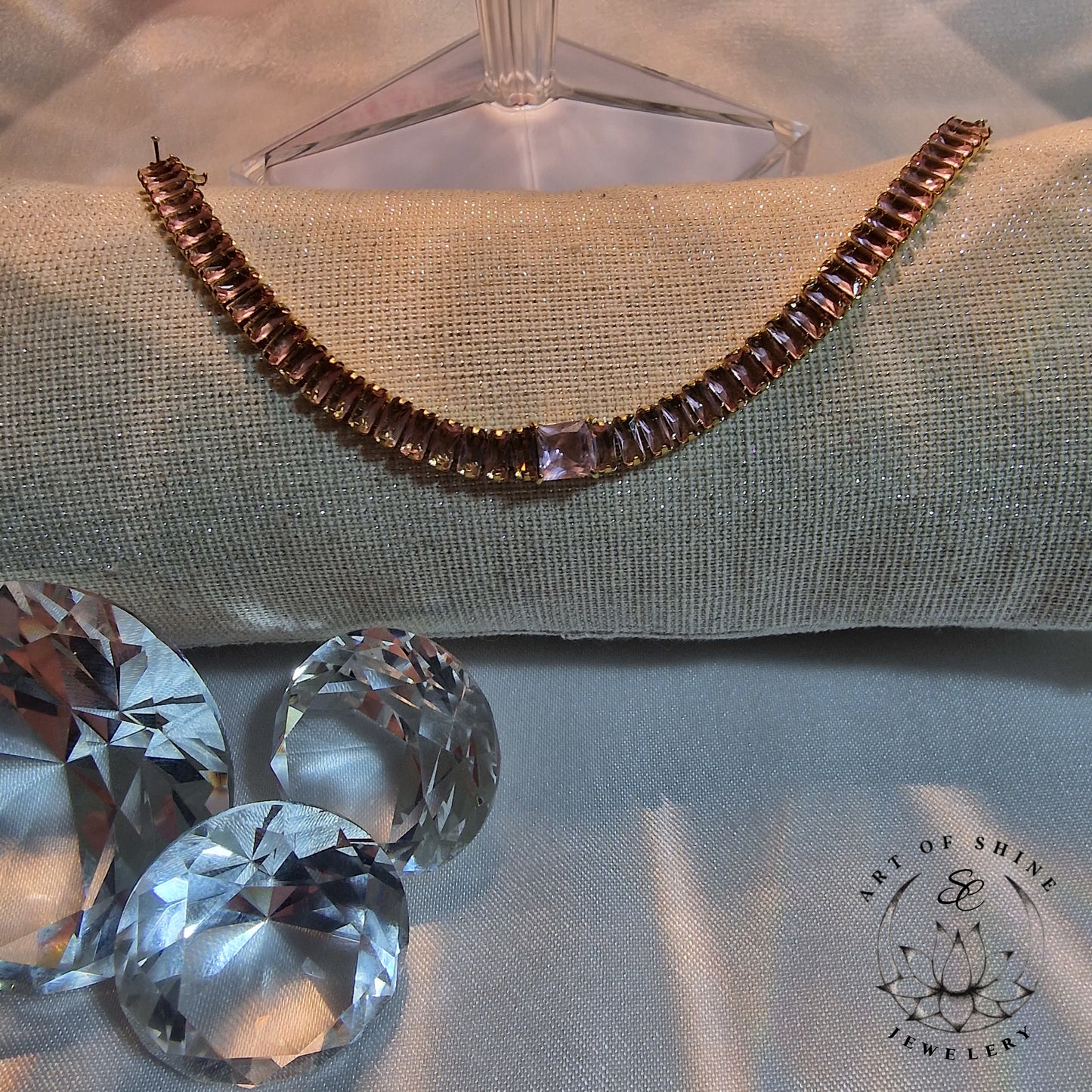 Pink Baguette Tennis Bracelet