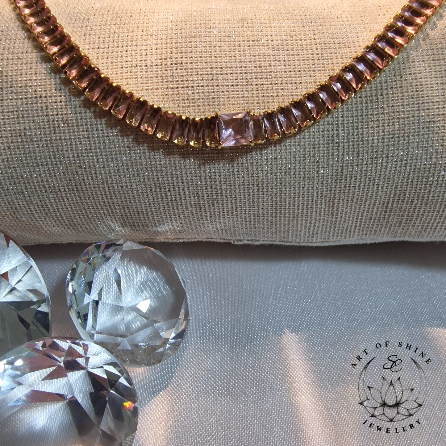 Pink Baguette Tennis Bracelet