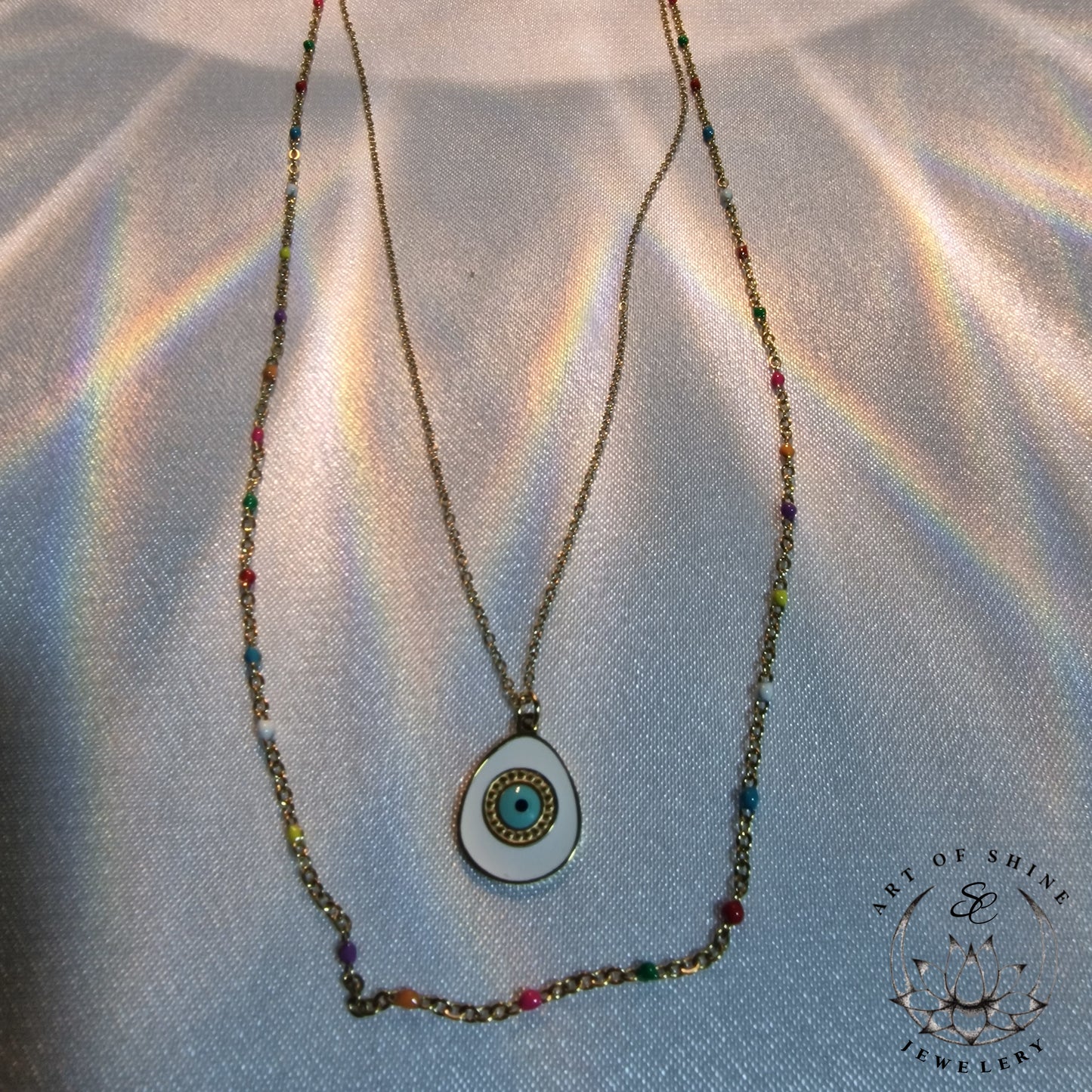 Greek Eye Double-Strand Necklace