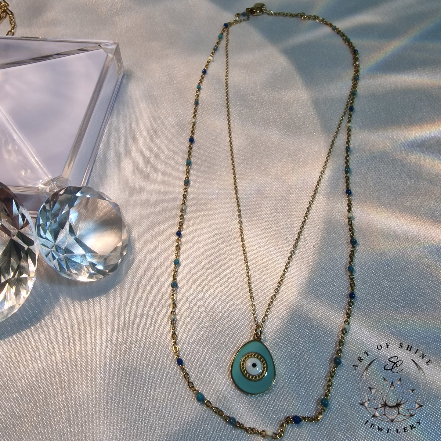 Greek Eye Double-Strand Necklace
