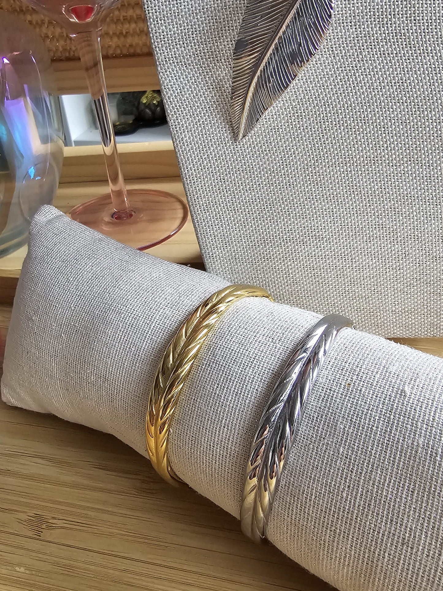 Leaves Gold And Silver Woman Bracelet