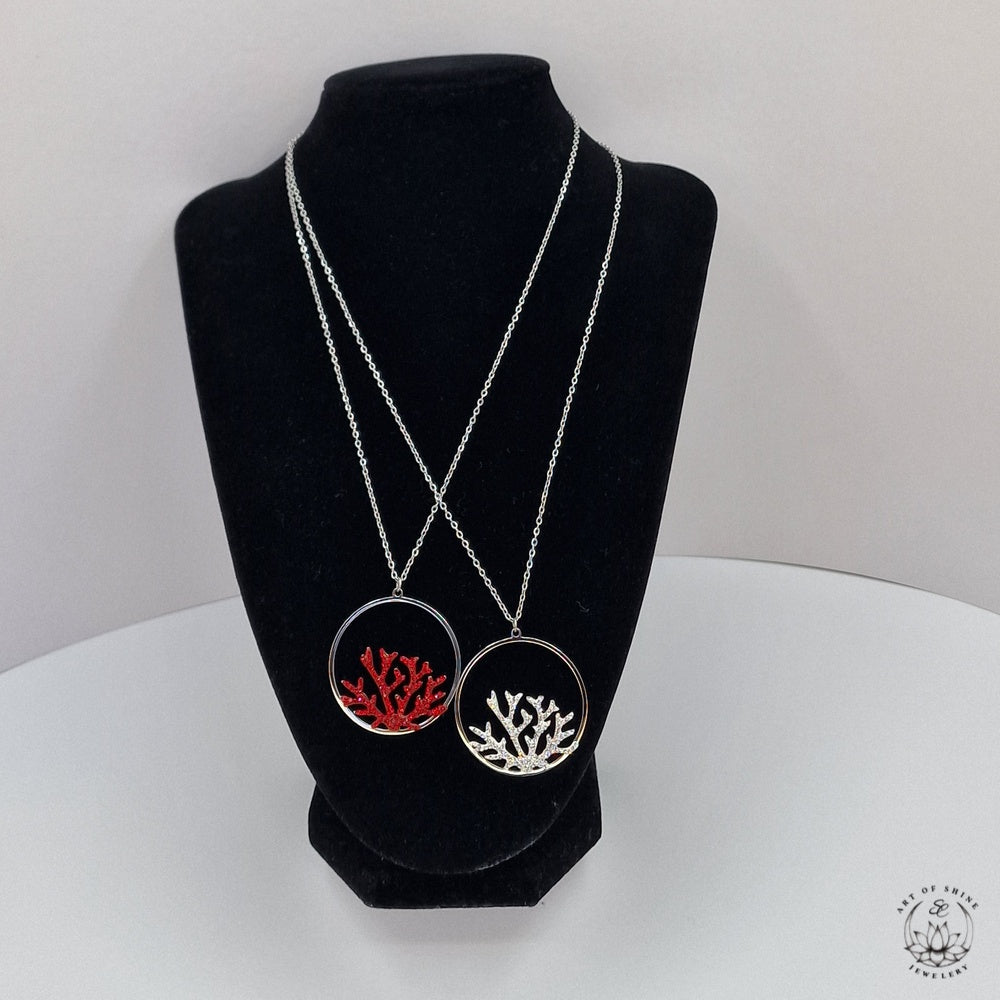 Coral Zircon Necklace