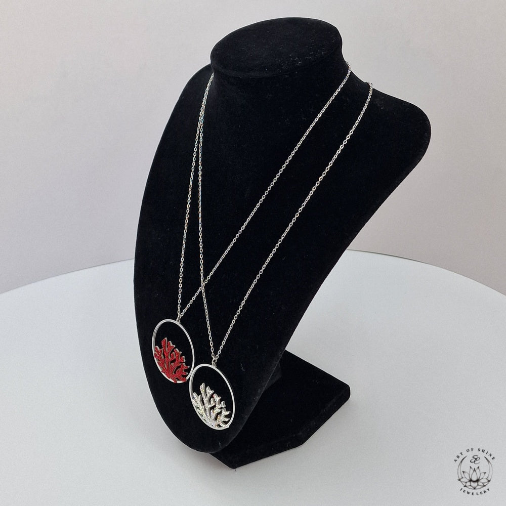 Coral Zircon Necklace