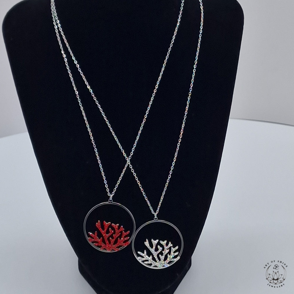 Coral Zircon Necklace