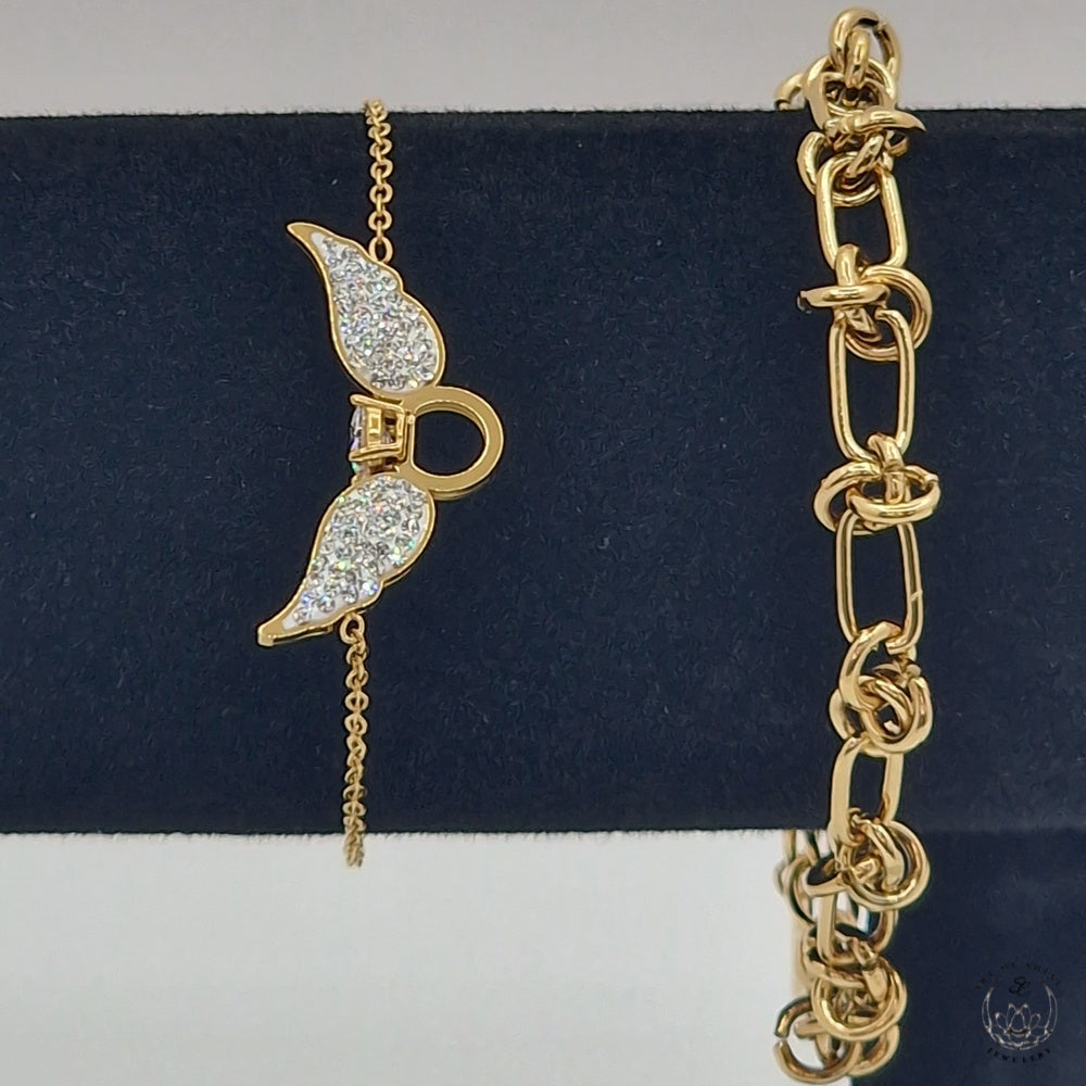 Bracelet with Solitaire Ring and Wings