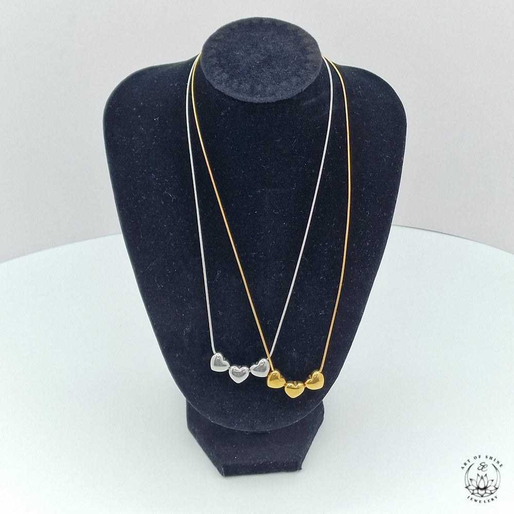 Babool Heart Tris Necklace