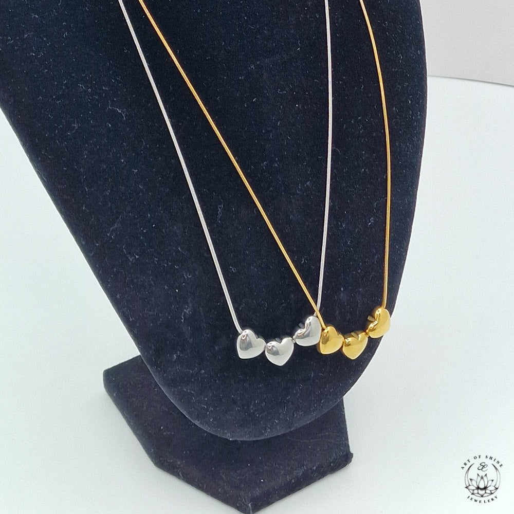 Babool Heart Tris Necklace