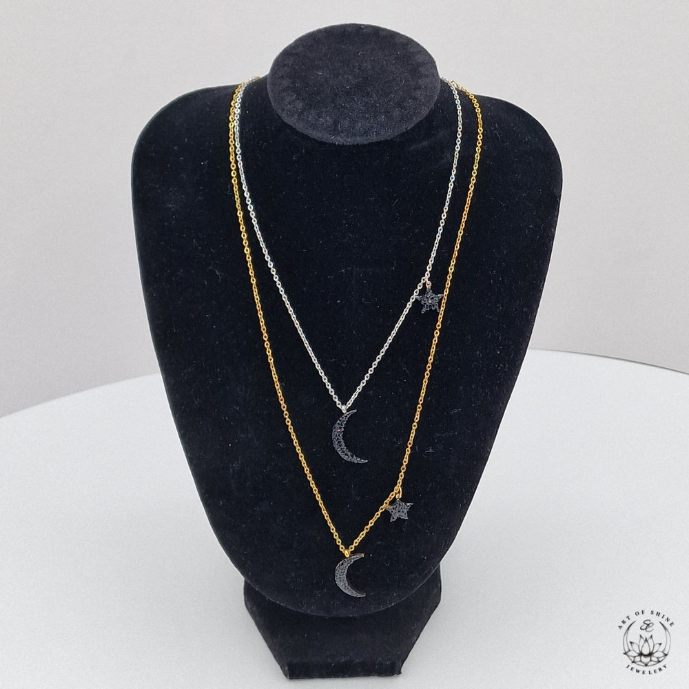 Moon and Stars Necklace