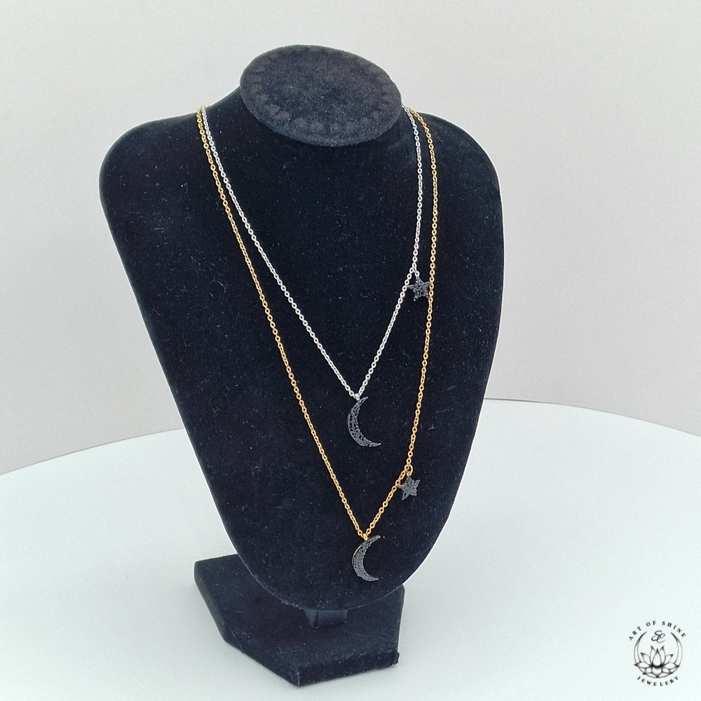 Moon and Stars Necklace