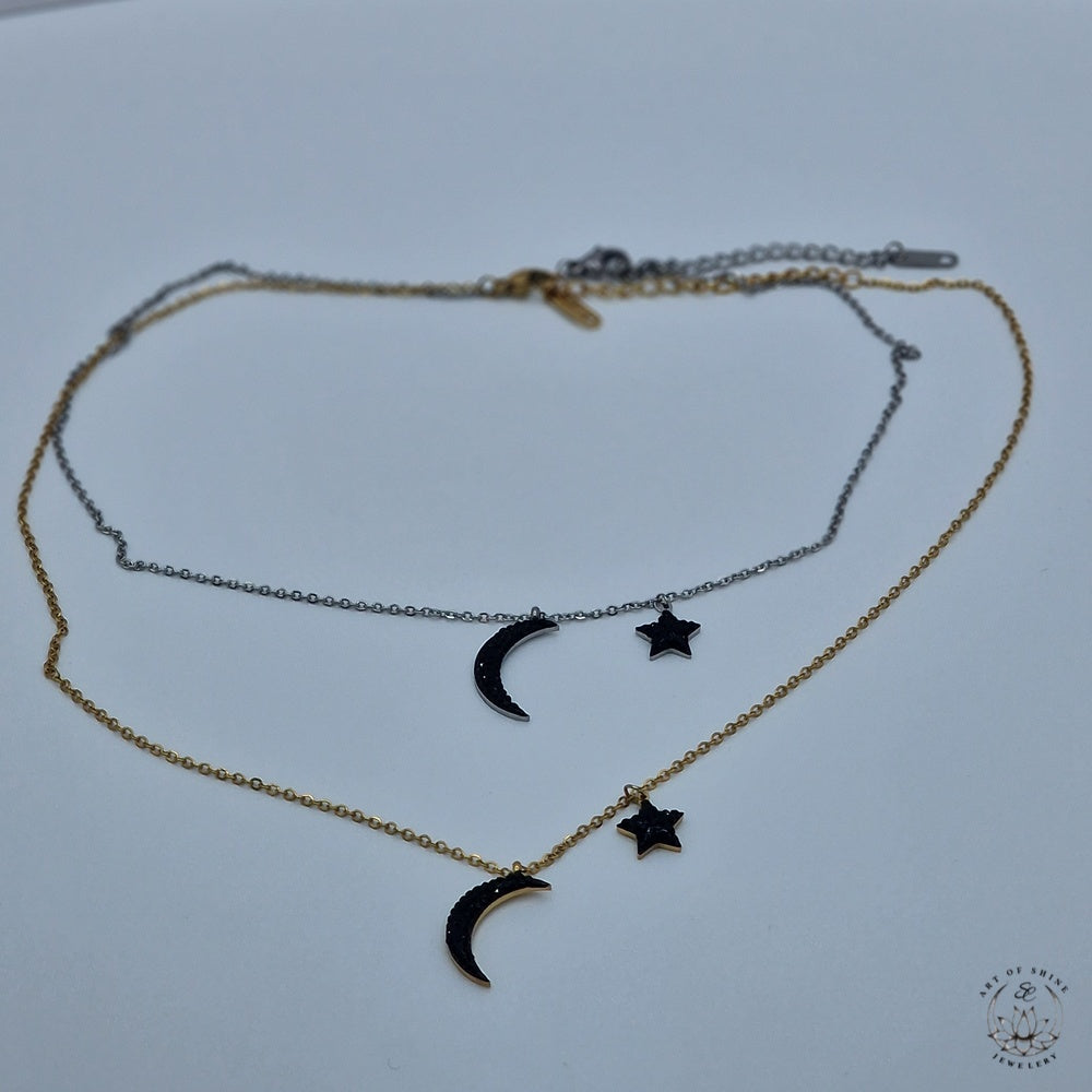 Moon and Stars Necklace