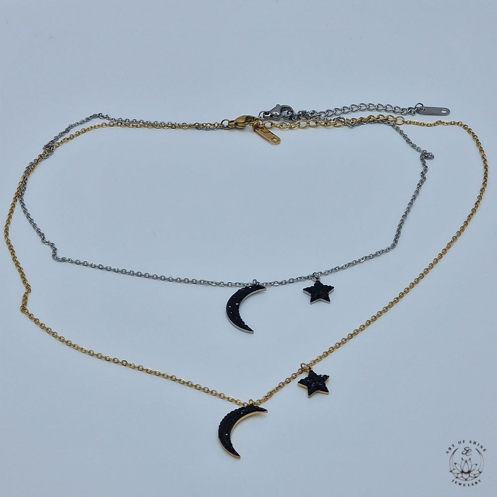 Moon and Stars Necklace