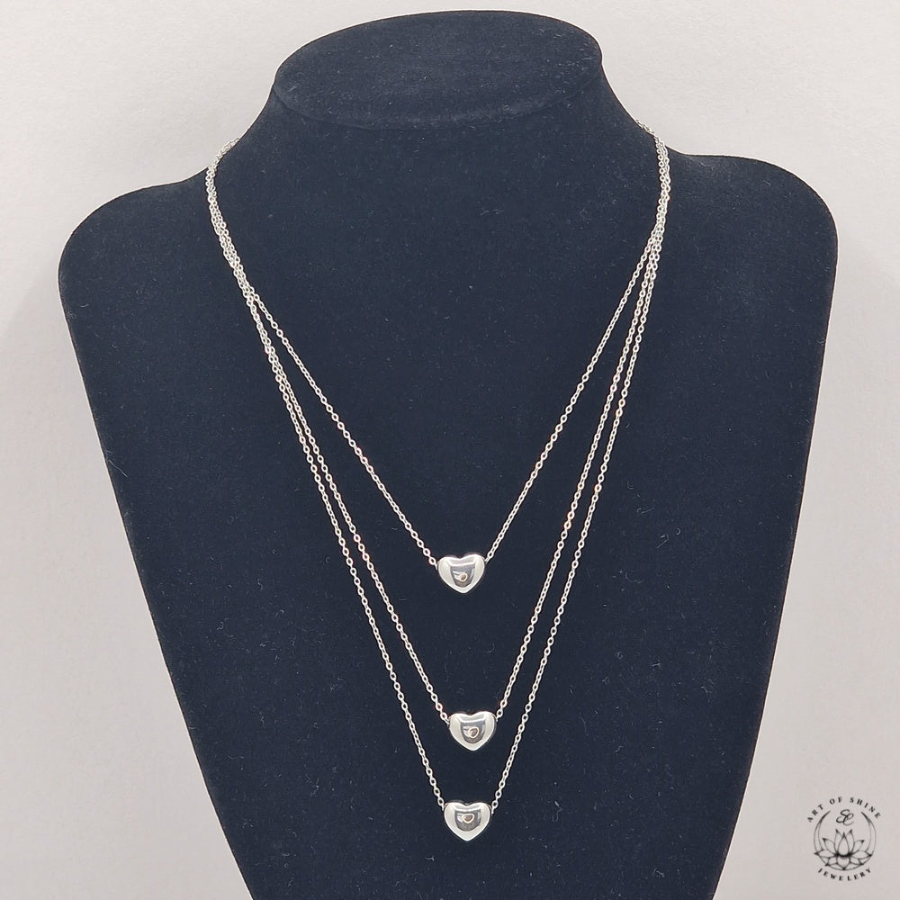 Triple Heart Wire Necklace
