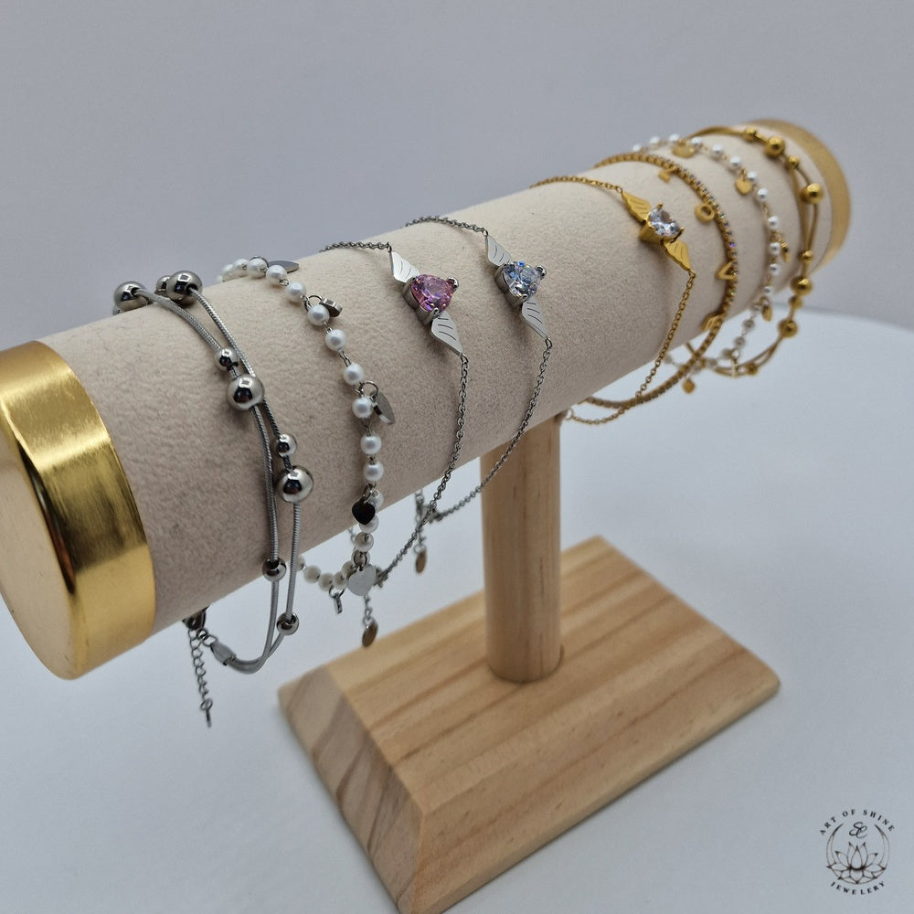 Winged Heart Bracelet with Zirconia