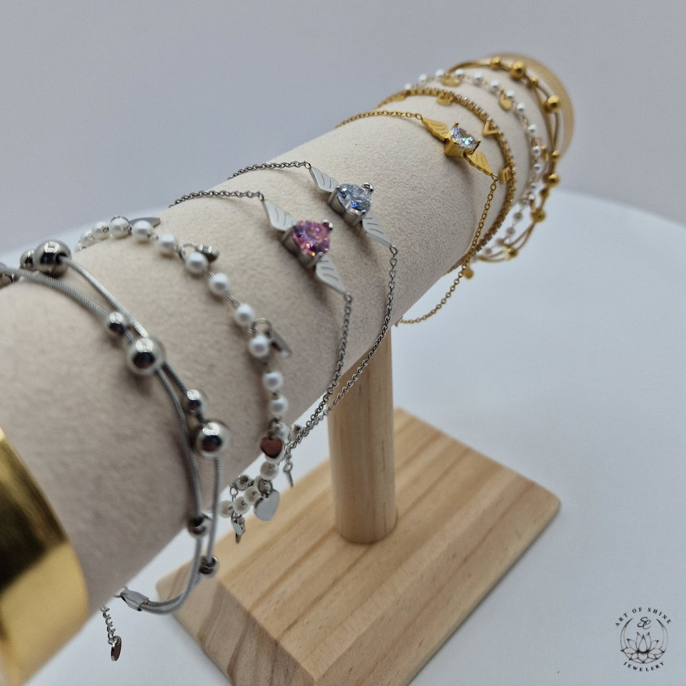 Winged Heart Bracelet with Zirconia