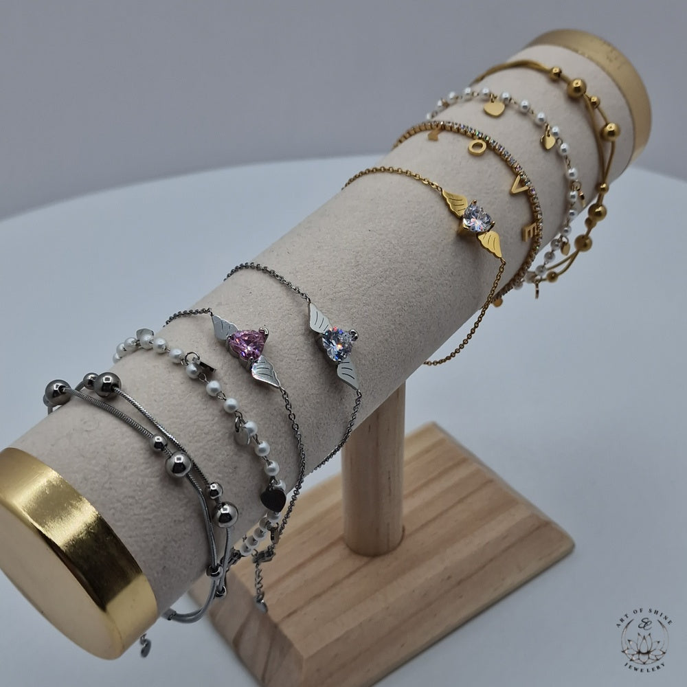 Winged Heart Bracelet with Zirconia