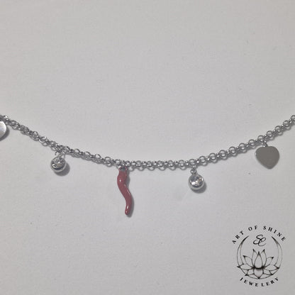 Neapolitan Horn ❤ & Round Zirconia