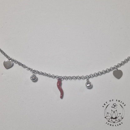 Neapolitan Horn ❤ & Round Zirconia