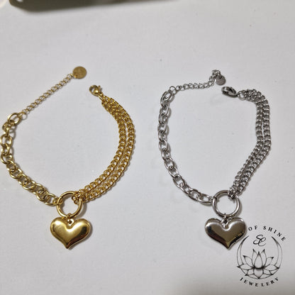 Funny Heart Double Chain