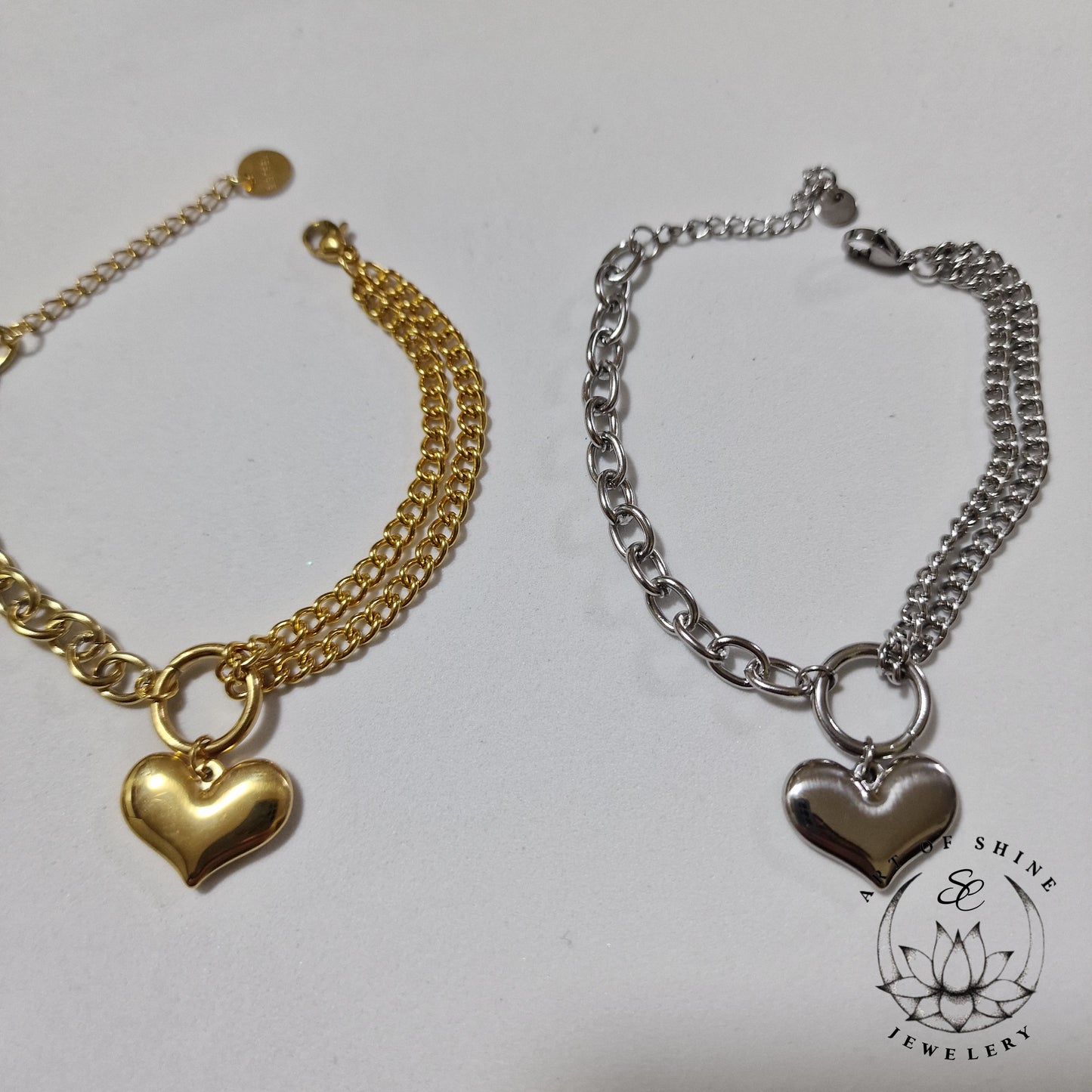 Funny Heart Double Chain