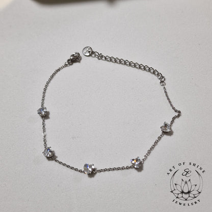 Heart Zircon Bracelet