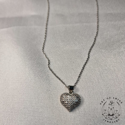 Babool Heart Necklace with Zircon