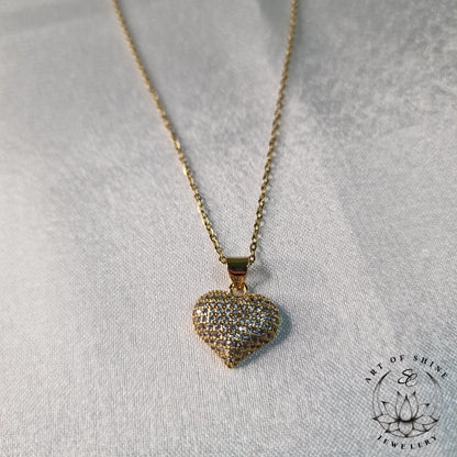 Babool Heart Necklace with Zircon