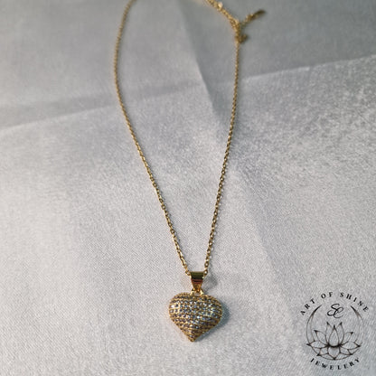 Babool Heart Necklace with Zircon