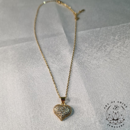 Babool Heart Necklace with Zircon