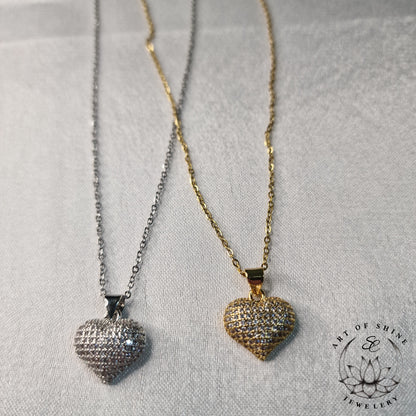 Babool Heart Necklace with Zircon