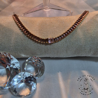 Pink Baguette Tennis Bracelet