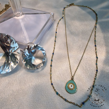 Greek Eye Double-Strand Necklace