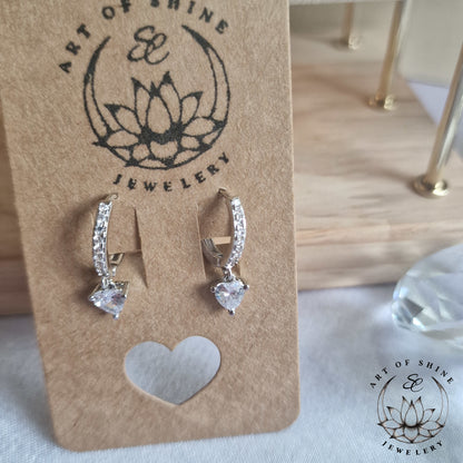 Elegant Zirconi Drop Hoops