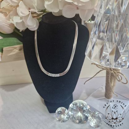 Snake Necklace with Baguette Zircons