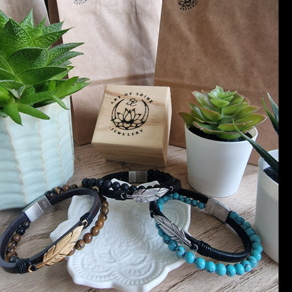 Bangle Beads Leaf Bracelet