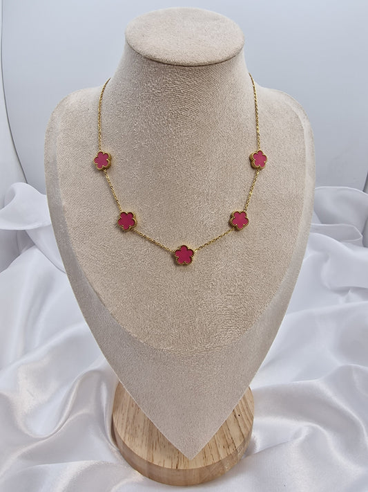 Fortune Quatrefoil Jewelry: Five Clover Necklace- Vibrant Edition Art of Shine