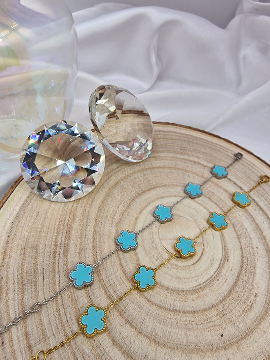 Fortune Five Clover bracelet _Teal Edition Art of Shine