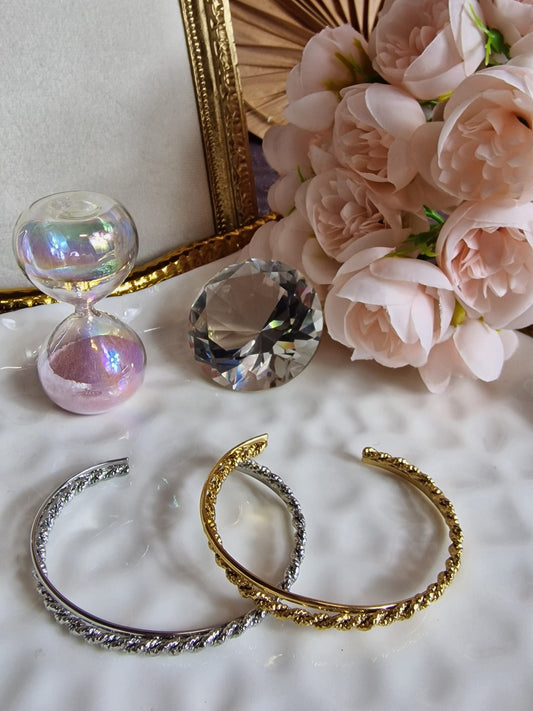 The Double Twisted Gold & Silver Tone Bangle