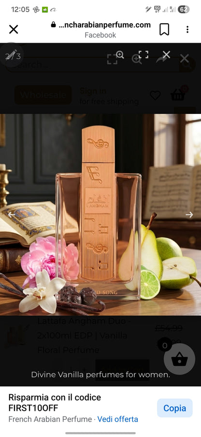 Angham Second Song Perfume 100ml EDP Lattafa