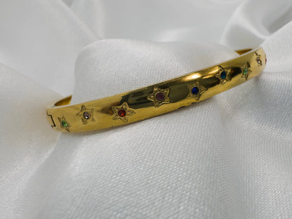 Rainbow Star Gold Bangle Art of Shine