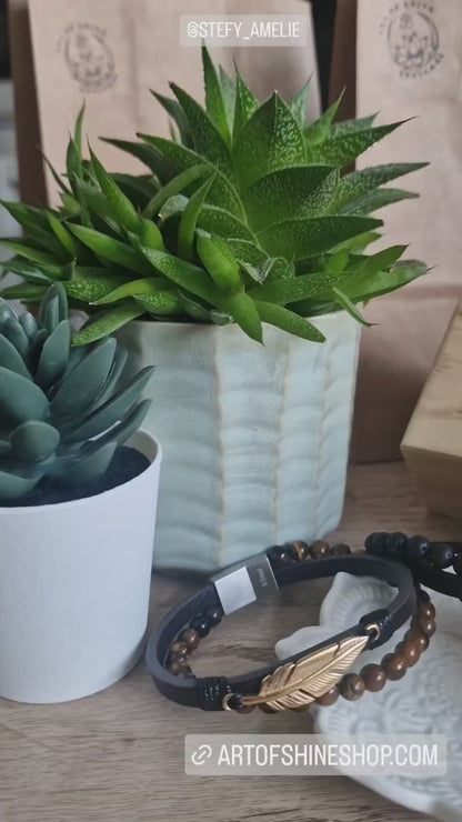 Bangle Beads Leaf Bracelet