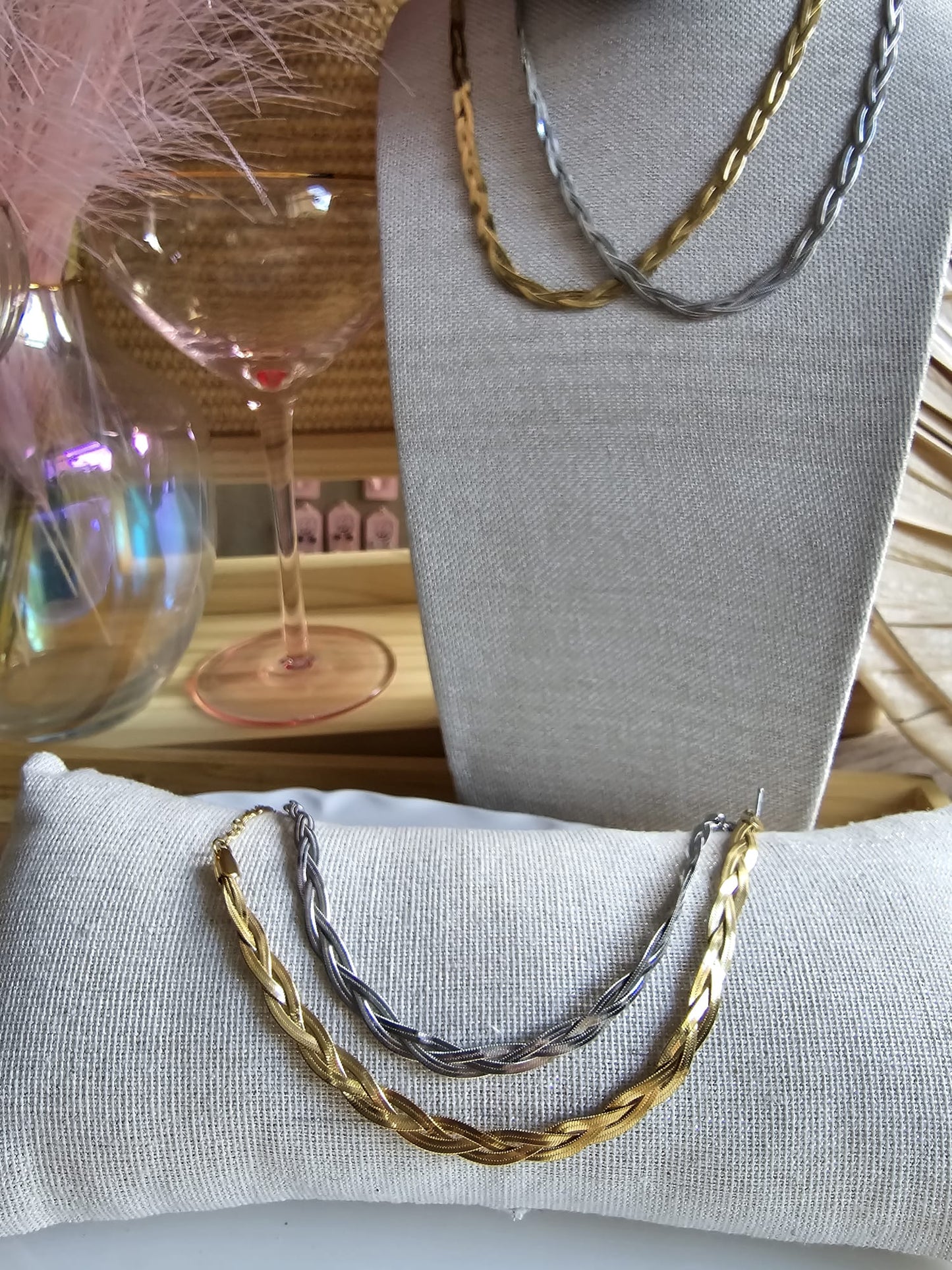Treccia Gold and Silver Woman Necklace