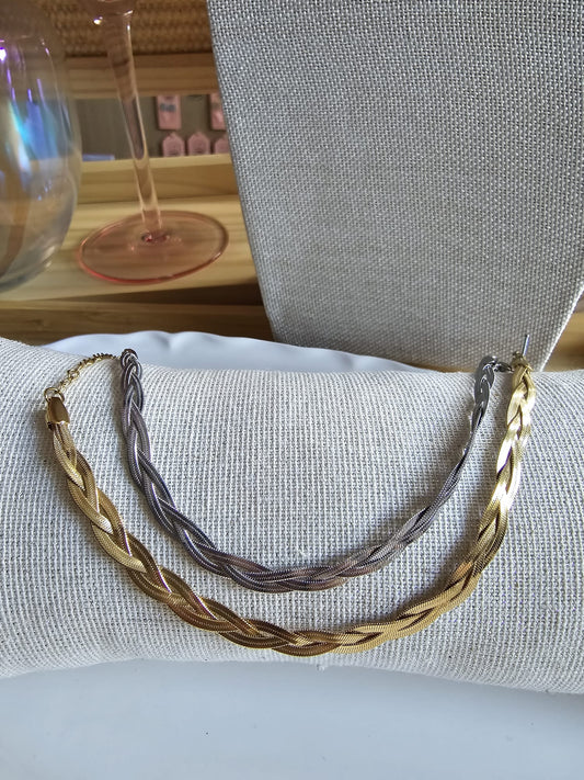Treccia Gold and Silver Woman Necklace