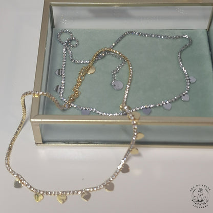 Multiheart Tennis Necklace