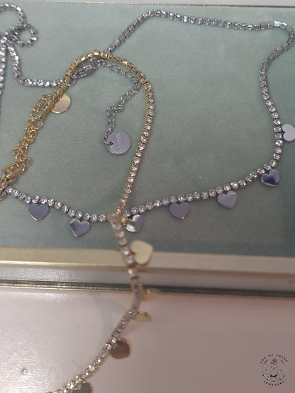 Multiheart Tennis Necklace