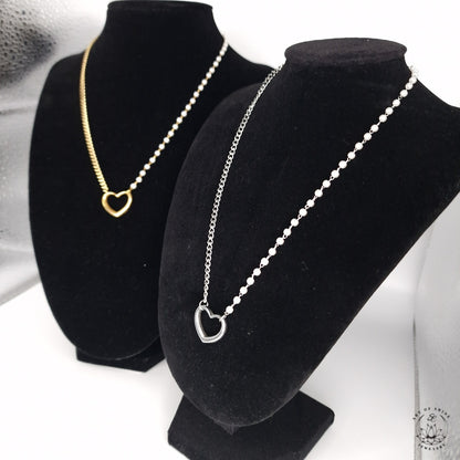 Half Pearl Half Chain Necklace