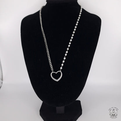 Half Pearl Half Chain Necklace