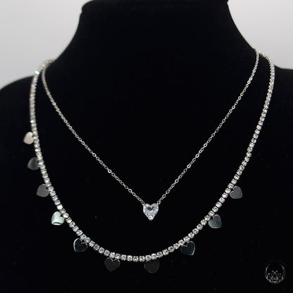 Multiheart Tennis Necklace